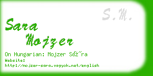 sara mojzer business card